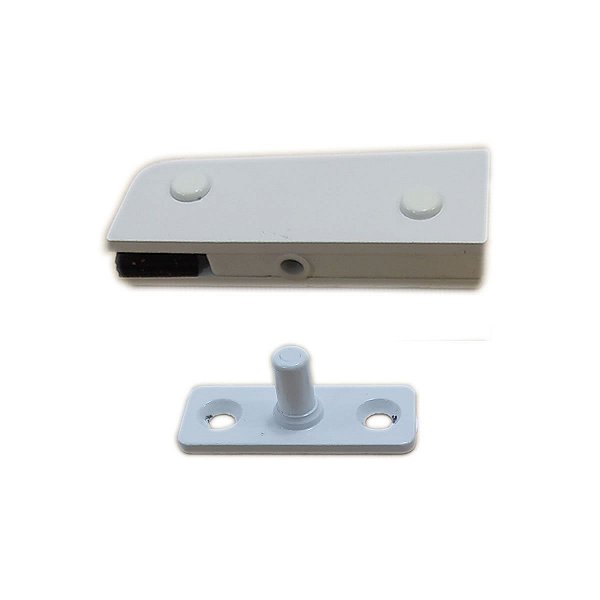 Dobradiça superior + pivô para porta pivotante de vidro temperado blindex - Branco