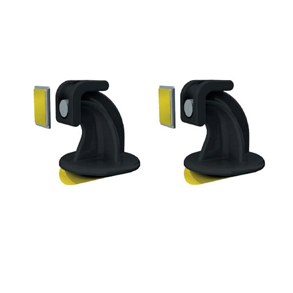 Prendedor de porta magnético adesivo para porta pivotante Preto - 2 unidades