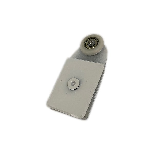 1126 - Roldana tipo carrinho modelo semi-convexa para vidro temperado blindex Branco