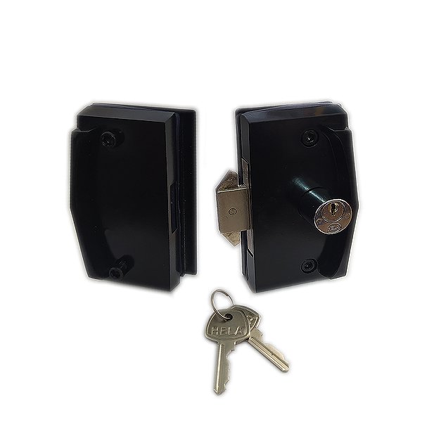 Fechadura 3530 bico de papagaio para porta de correr + contra fechadura 3534 vv - Preto