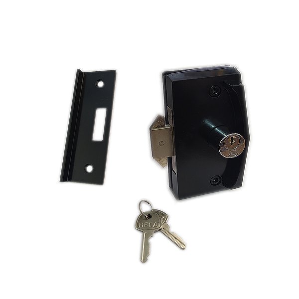 Fechadura 3530 bico de papagaio para porta de correr + contra fechadura 3230 v/a - Preto