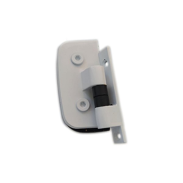 1115 - Dobradiça simples fechamento manual para porta de vidro temperado blindex Branco