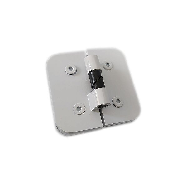 1129 - Dobradiça dupla automática v/v para porta de vidro temperado blindex Branco