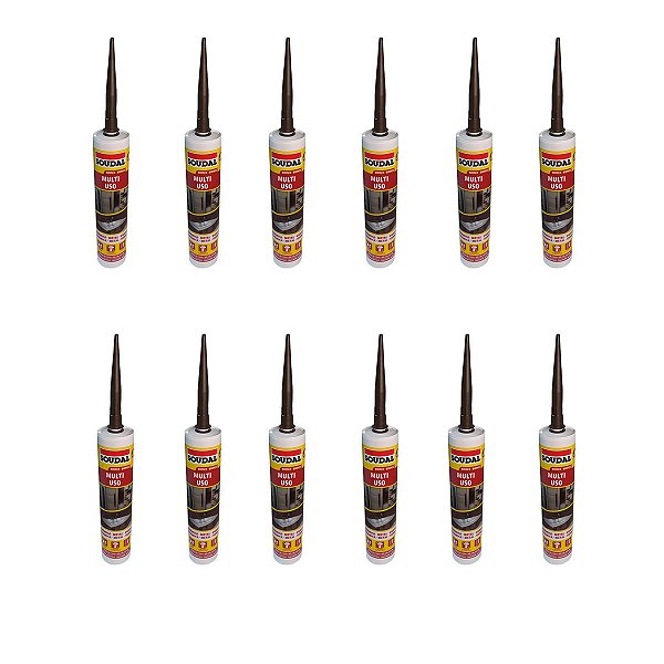 Silicone acético Soudal Bronze - 12 Unidades