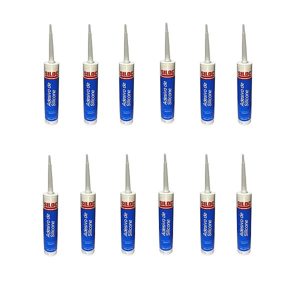 Silicone Acético Branco Siloc - 12 Unidades