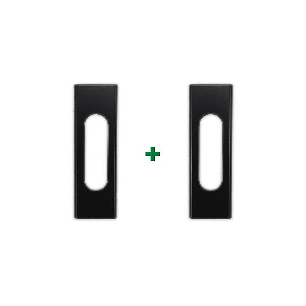 Puxador retangular adesivo para portas de correr preto 2un