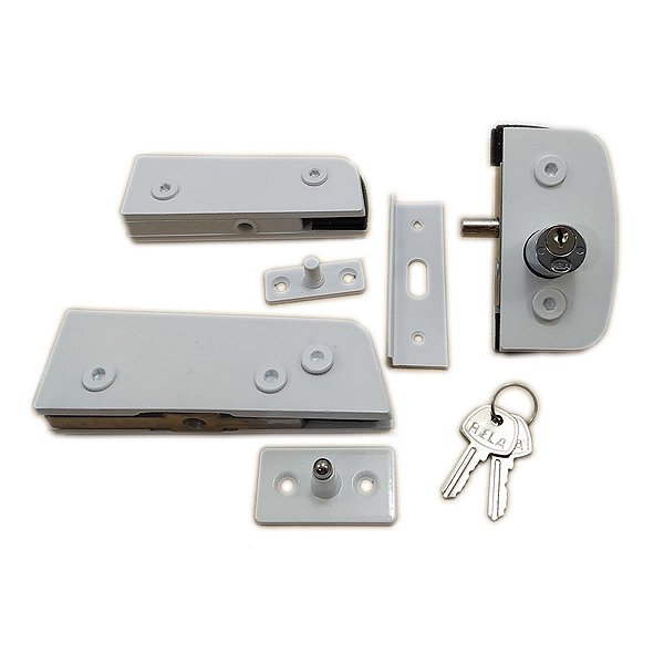 Kit porta pivotante para vidro temperado blindex v/a - Branco