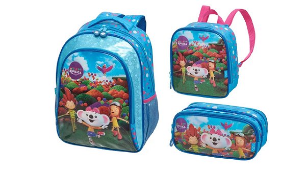 Kit Mochila costas Lancheira Estojo Lilica Ripilica Pacific
