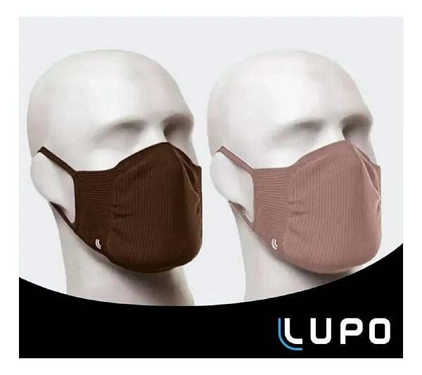 Mascara Adulto Lupo Zero Costura - Kit C/2 Unidades - Marrom E Nude