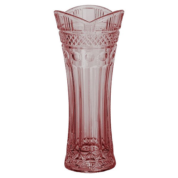 Vaso Decorativo de Cristal Clássico - Rosa