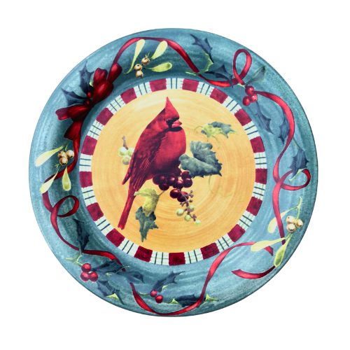 Prato Raso Azevinho Pássaro - 27cm