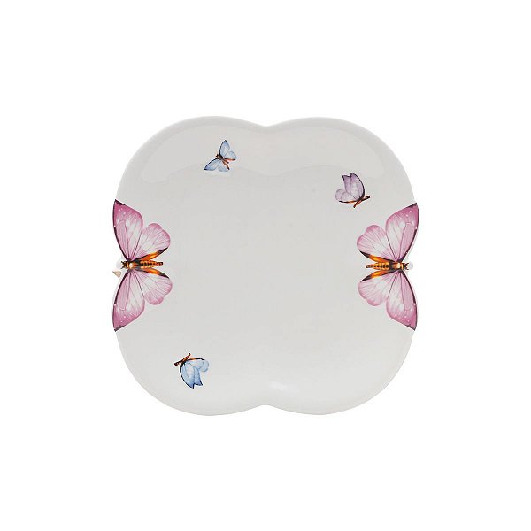 Prato de Sobremesa de Porcelana Borboletas 19cm - Wolff