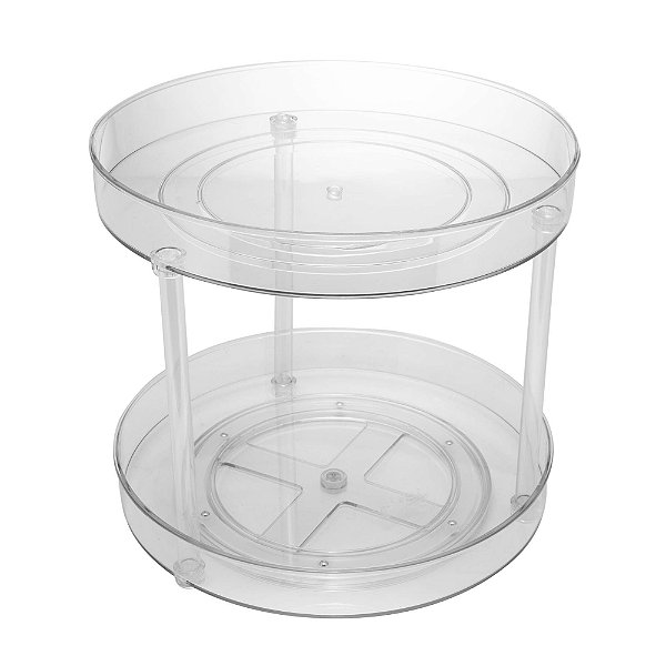 Organizador Giratório 2 Andares Transparente 27cm