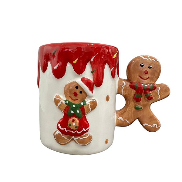 Caneca de Cerâmica Biscoito Ginger de Natal Gingerbread