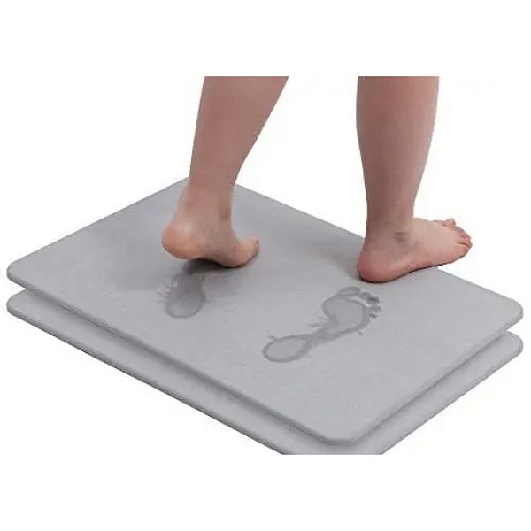 Tapete De Pedra Diatomita Para Banheiro Absorve Água 60x39cm
