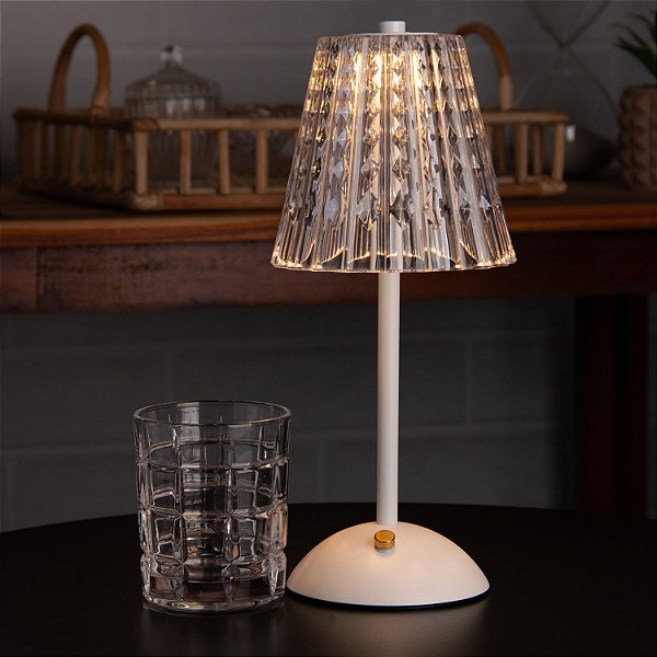 Abajur Luminária LED 3 Tons 12,5x30cm USB Touch Mesa Decor