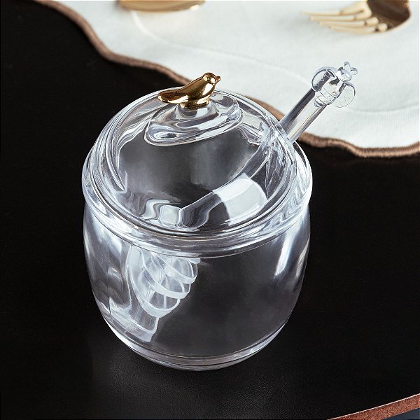 Meleira Com Pegador Tampa Bird Gold Cristal Grosso 150ml