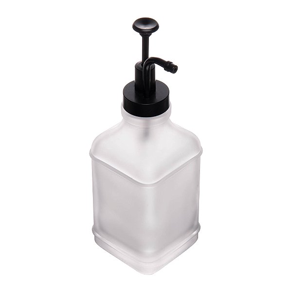 Porta Sabonete Dispenser Vidro Quadrado 500ml Bico Curvo