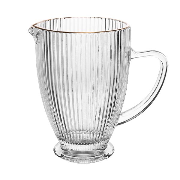Jarra De Vidro Fio De Ouro Lines 1,3L De Mesa Bancada Servir