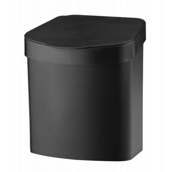 Lixeira de Pia Bancada 2,5L com Tampa Removível Cozinha Future Preta