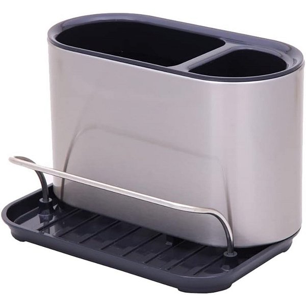 Porta Detergente Liquido E Esponja Inox Escoa Água Pia Seca