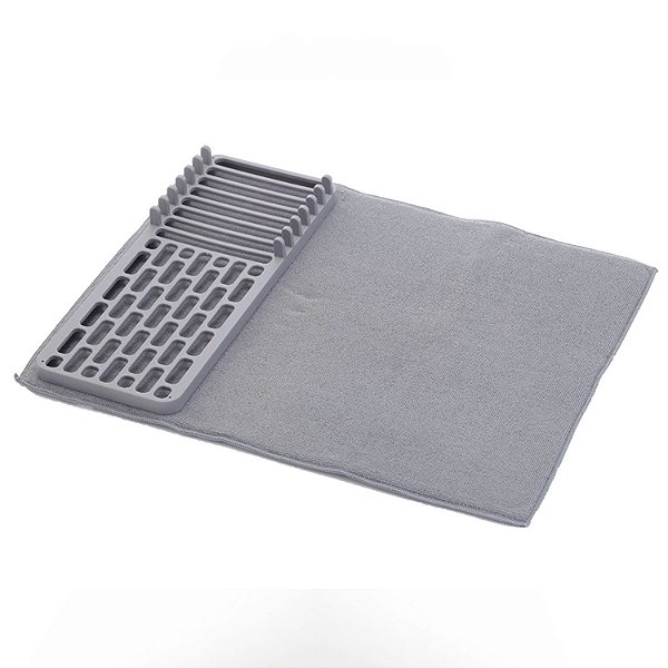 Escorredor de Louça com Tapete Absorvente Slim Moderno Pia 50x38cm