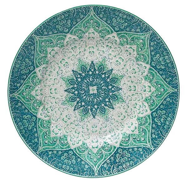 Prato Raso Mandala Azul - 27cm