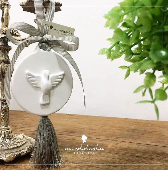 Pendente de Gesso Perfumado Espírito Santo Pequeno - Chá Branco