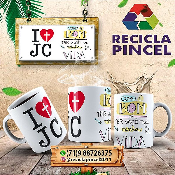 Caneca de PORCELANA - E Amo JC