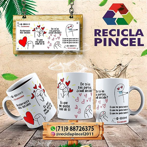 Caneca de PORCELANA - Escaneame Sou Apaixonado Por Você