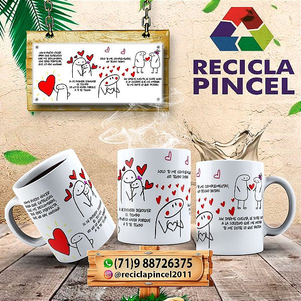 Caneca de PORCELANA - Amor que vem do coração.