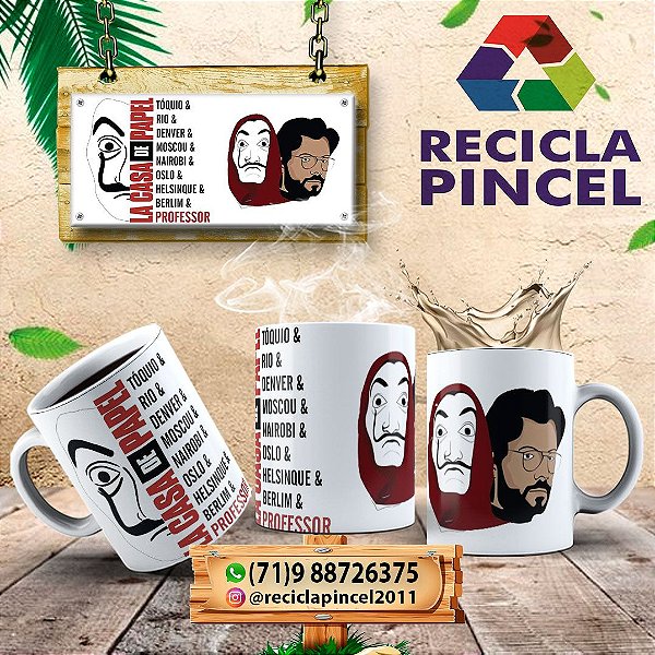 Caneca de PORCELANA - A Casa de Papel