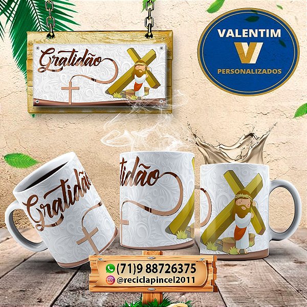 Caneca de Porcelana - Gratidão Páscoa - 0123