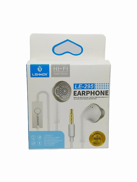 Fone De Ouvido Auricular C/ Fio E Microfone Conexão P2 Le-295