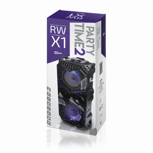 Caixa De Som Bluetooth/Sd/Usb/Aux/Mic Rw X1 Mb54404