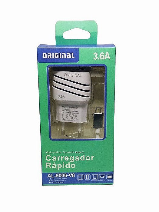 Carregador Usb Micro Usb V8 Original Smart