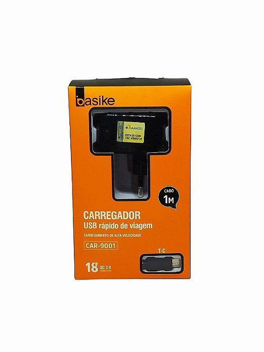 Carregador P/Celular 18w Car-9001t-C Tipo-C Turbo