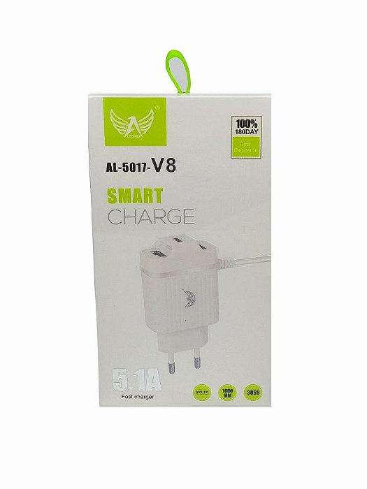 Carregador P/ Celular Micro Usb V8 5.1a Al-5017-V8
