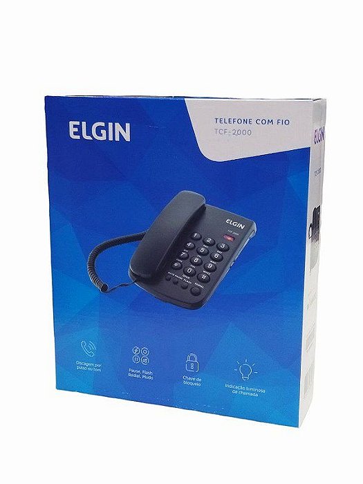 Telefone de Mesa Com Fio Cor Preta TCF 2000