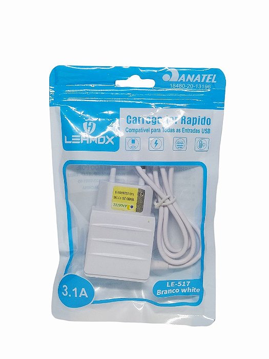 Carregador Universal C/ 2 Entrada Usb LE-517 V8