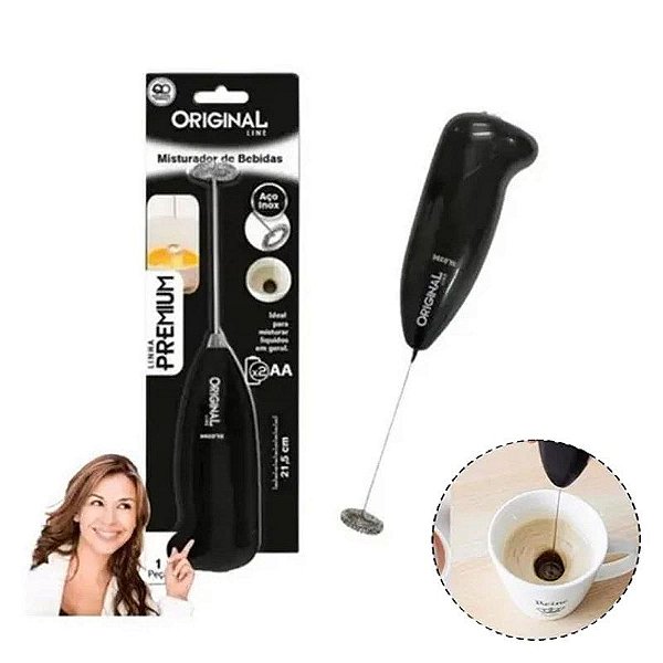 MIXER/MISTURADOR DE METAL CB. PRETO/BRANCO PREMIUM 21,5CM A PILHA NA CARTELA SL0396 ORIGINAL