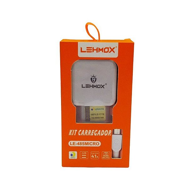 Carregador Para Celular C/2 Entrada Usb e Cabo Micro Usb V8 LE-485Micro