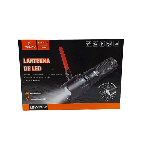 Lanterna Manual de Led Recarregavel