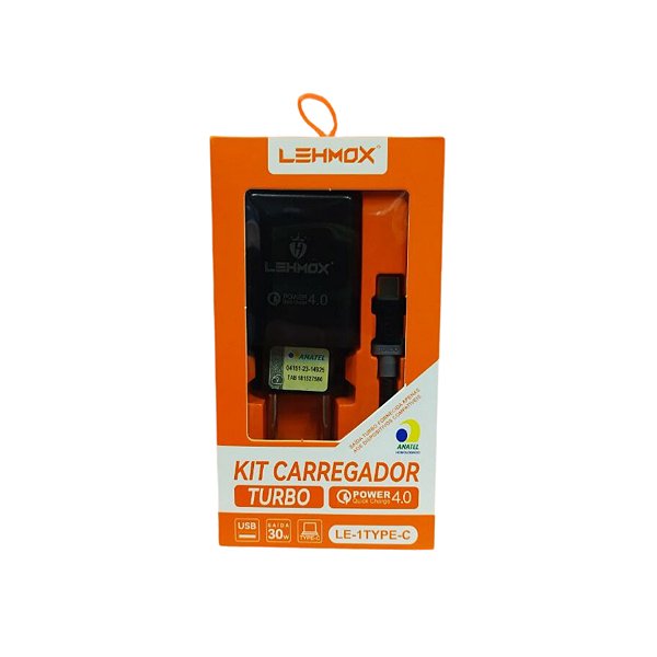 Carregador Para Celular Com 1 Entrada Usb e Cabo TYPE-C LE-1TYPE-C