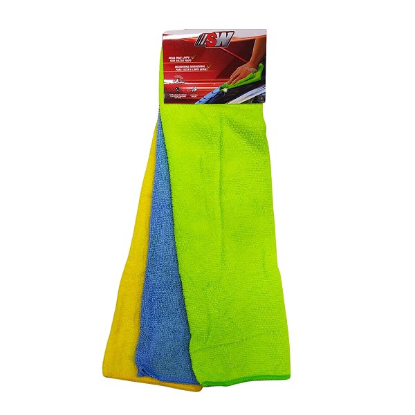 Pano Multiuso de Microfibra C/3 Pçs SW1802