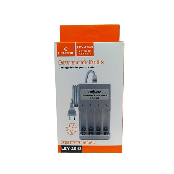 Carregador Para 4 Pilhas e Baterias Recarregavel Ley-2043