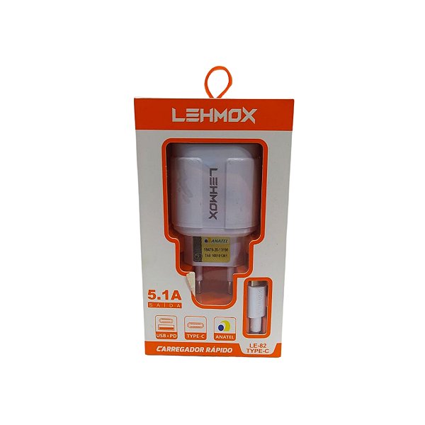 Carregador Para Celular Com 2 Entradas Usb e Pd Type-c LE-82Type-c