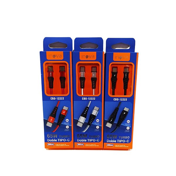 Cabo de Dados Turbo Tipo-C x Tipo-C 65W 2mt CBO-12222