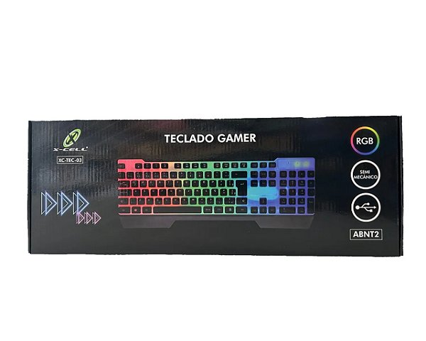 Teclado Gamer Semi Mecânico Rgb XC-TEC-03