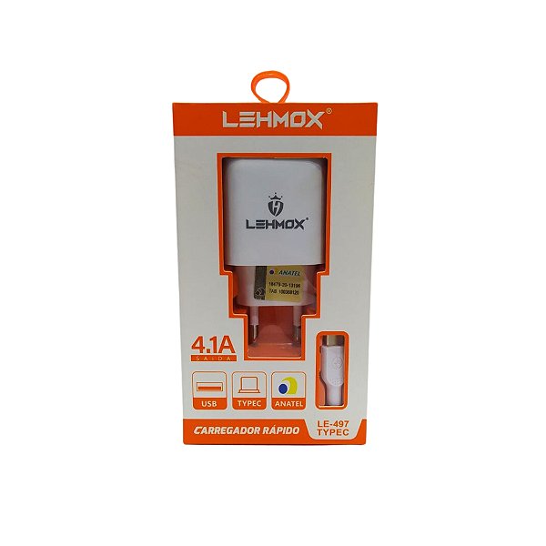 Carregador P/Celular C/2 Entr. Usb e Cabo Type-C LE-497TYPEC